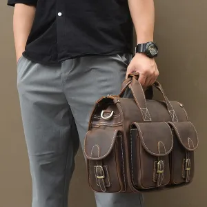 Pancho Light Crazy Horse Satchel|Satchel Lledr Pancho Golau