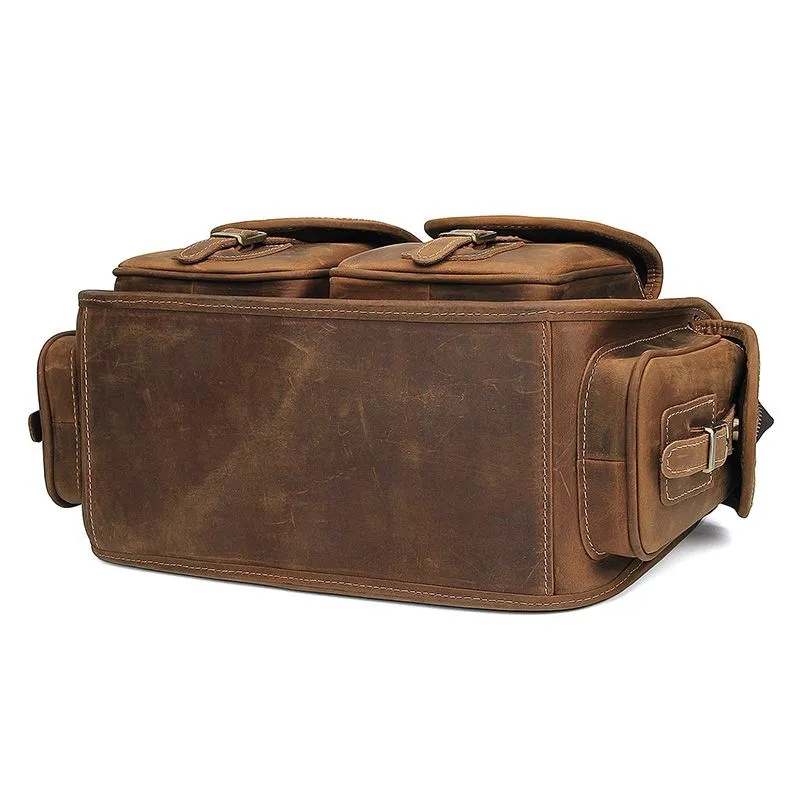 Pancho Light Crazy Horse Satchel|Satchel Lledr Pancho Golau