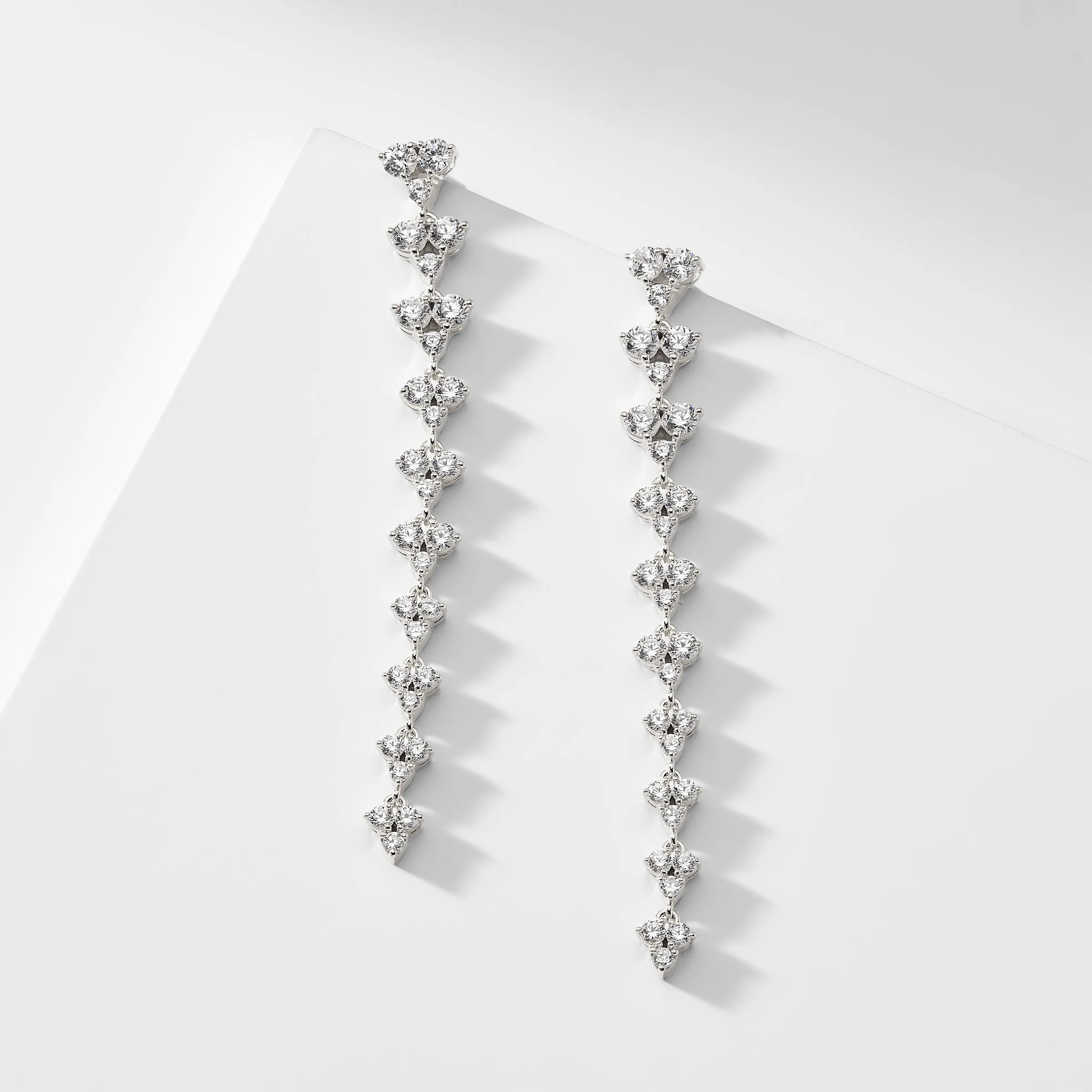 PAVE THE WAY LONG LINEAR EARRINGS