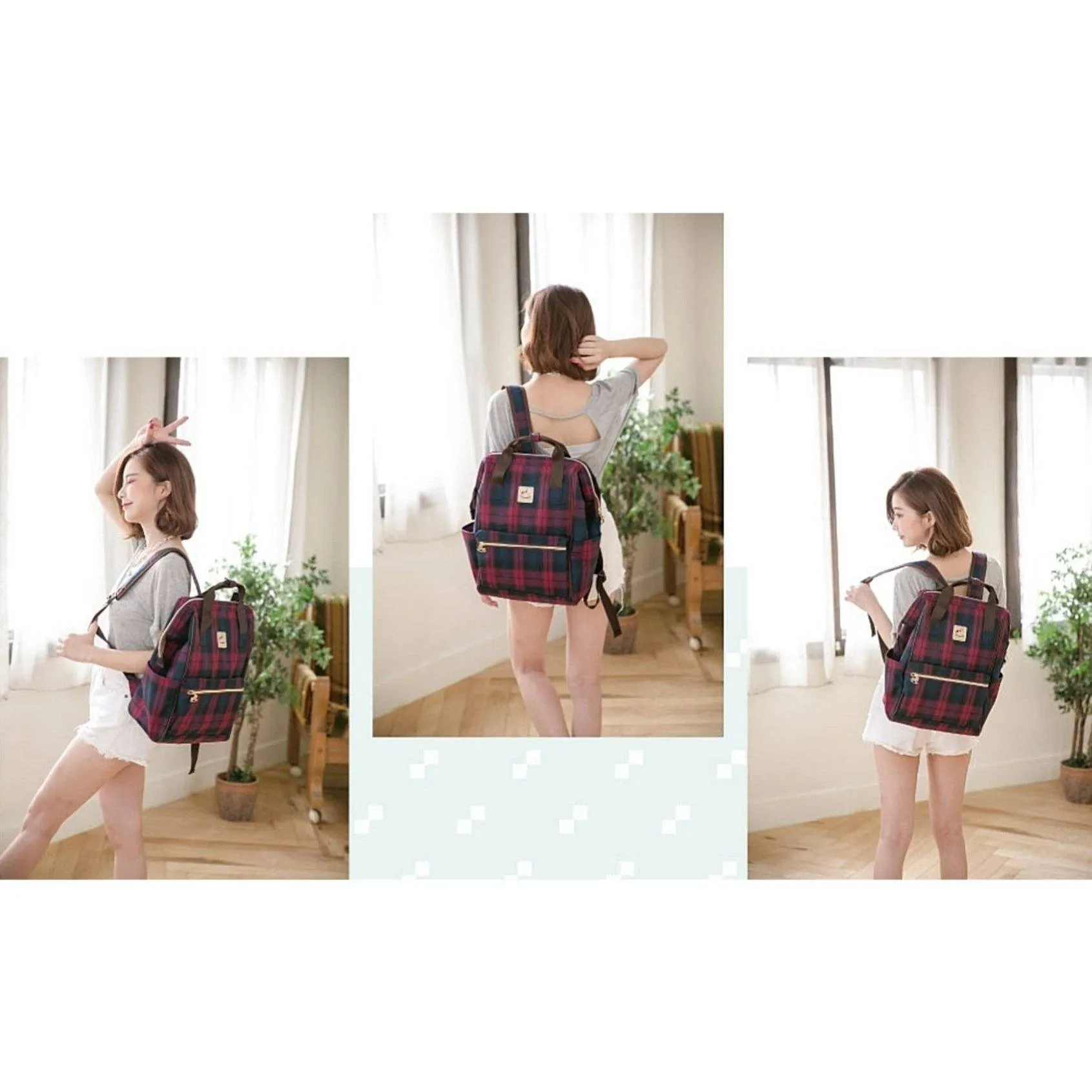 Peach Corgi Puppy Large Opening Backpack