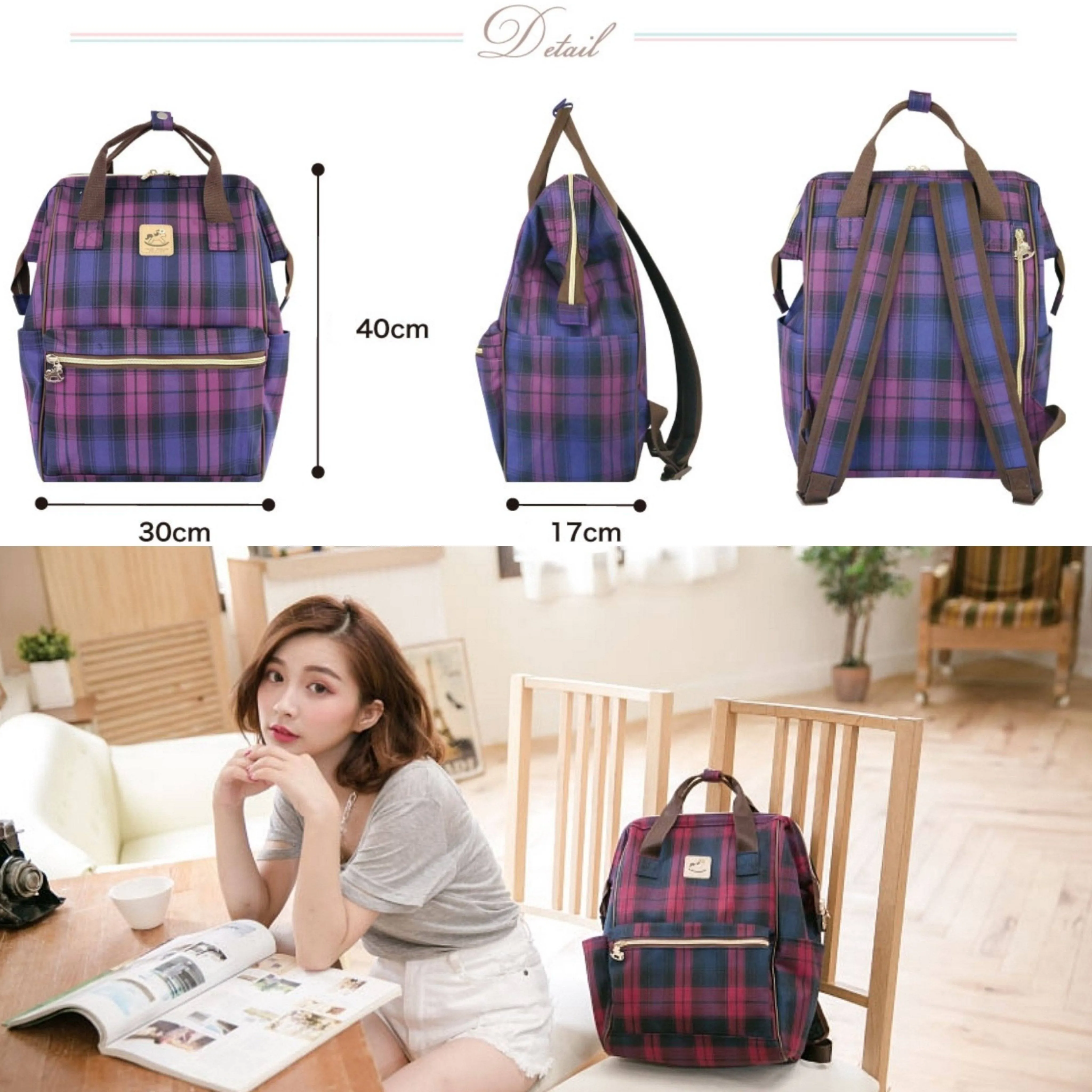 Peach Corgi Puppy Large Opening Backpack