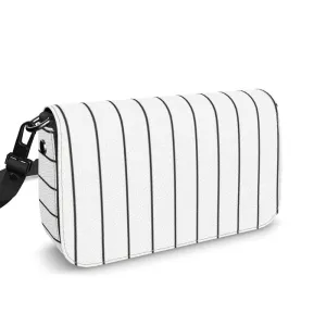 Pinstriped Flap Over Box Bag
