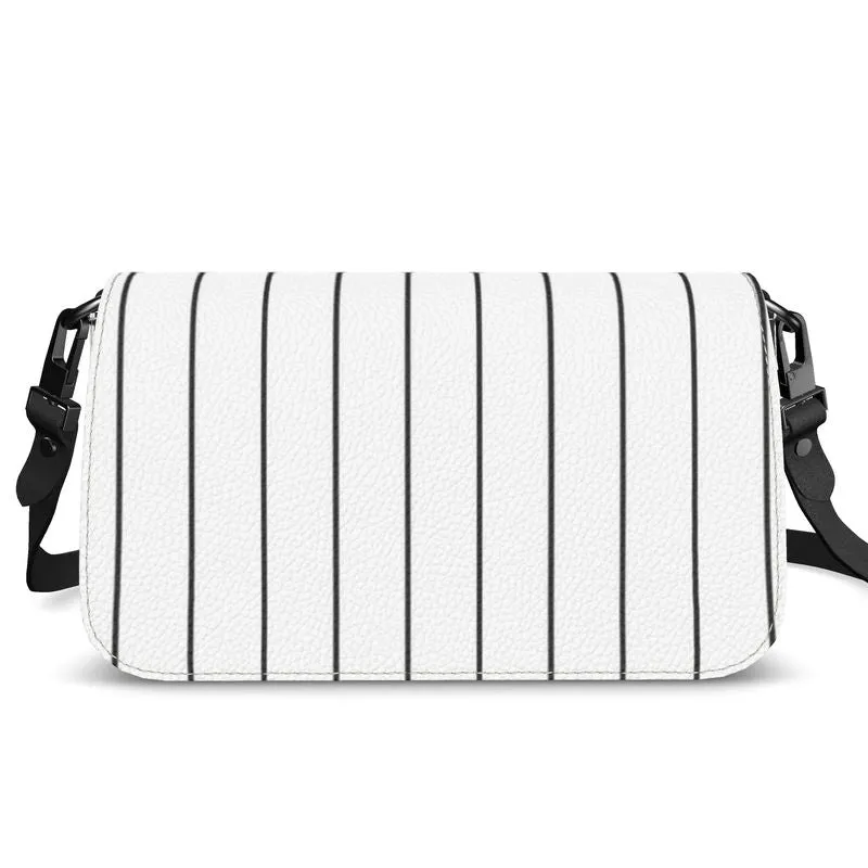 Pinstriped Flap Over Box Bag