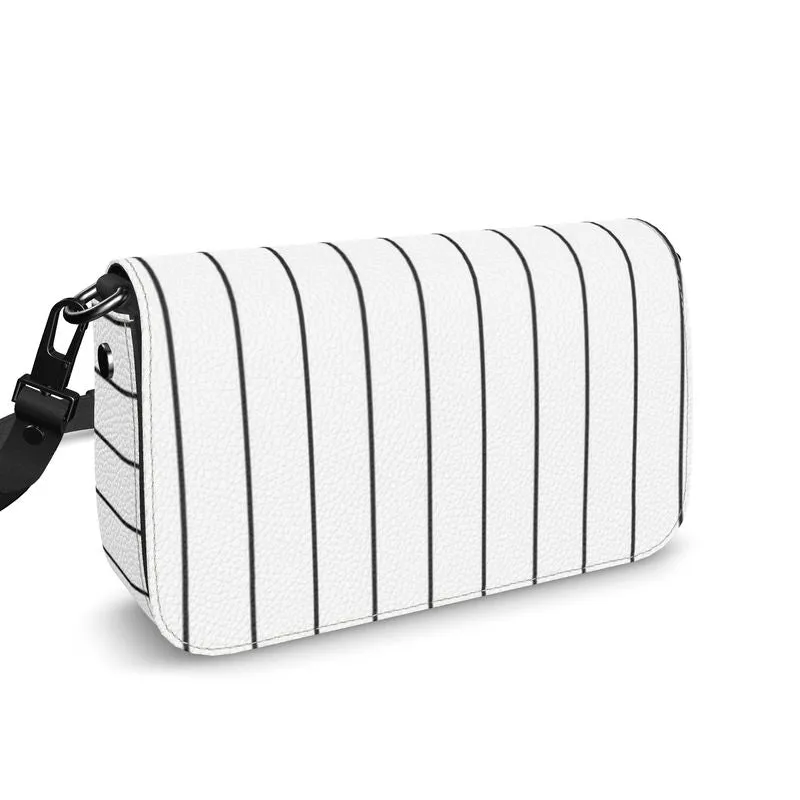 Pinstriped Flap Over Box Bag