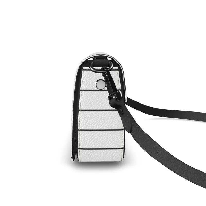 Pinstriped Flap Over Box Bag