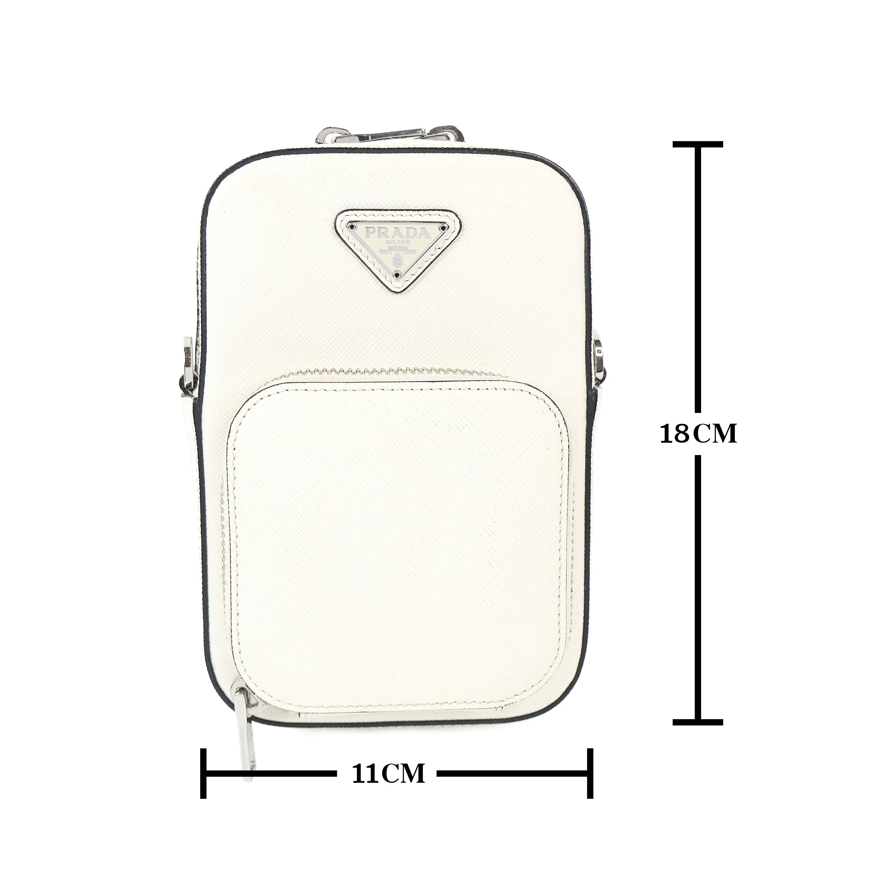 Prada Saffiano Crossbody Chain White