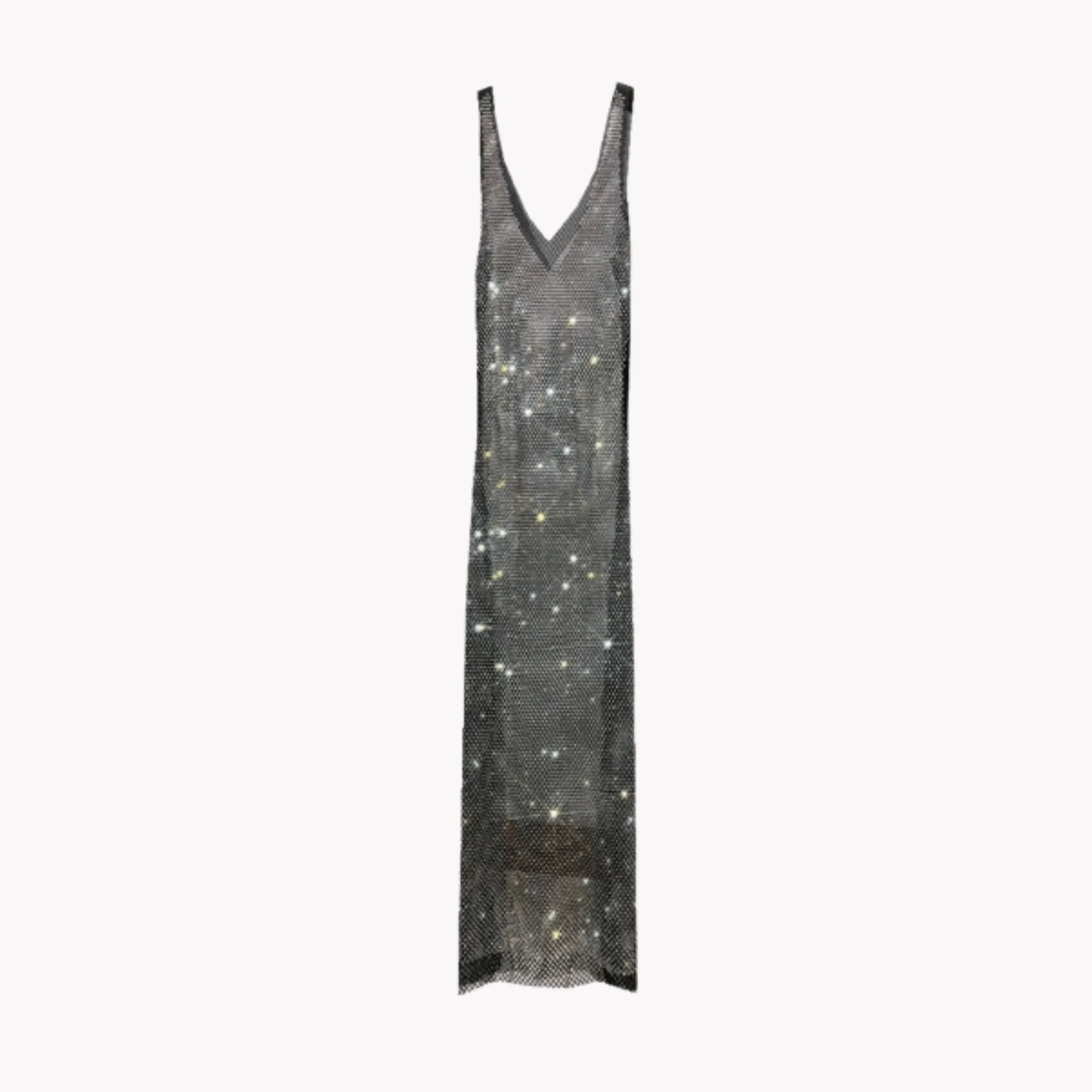 Pre Order:  Dazzling Rhinestones Mesh  Sleeveless Dress