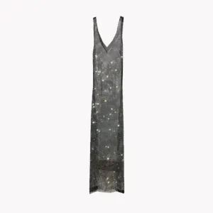 Pre Order:  Dazzling Rhinestones Mesh  Sleeveless Dress