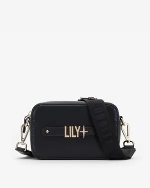 Pre-order (Mid-February): Zip Crossbody Bag in Black/Gold with Personalised Hardware