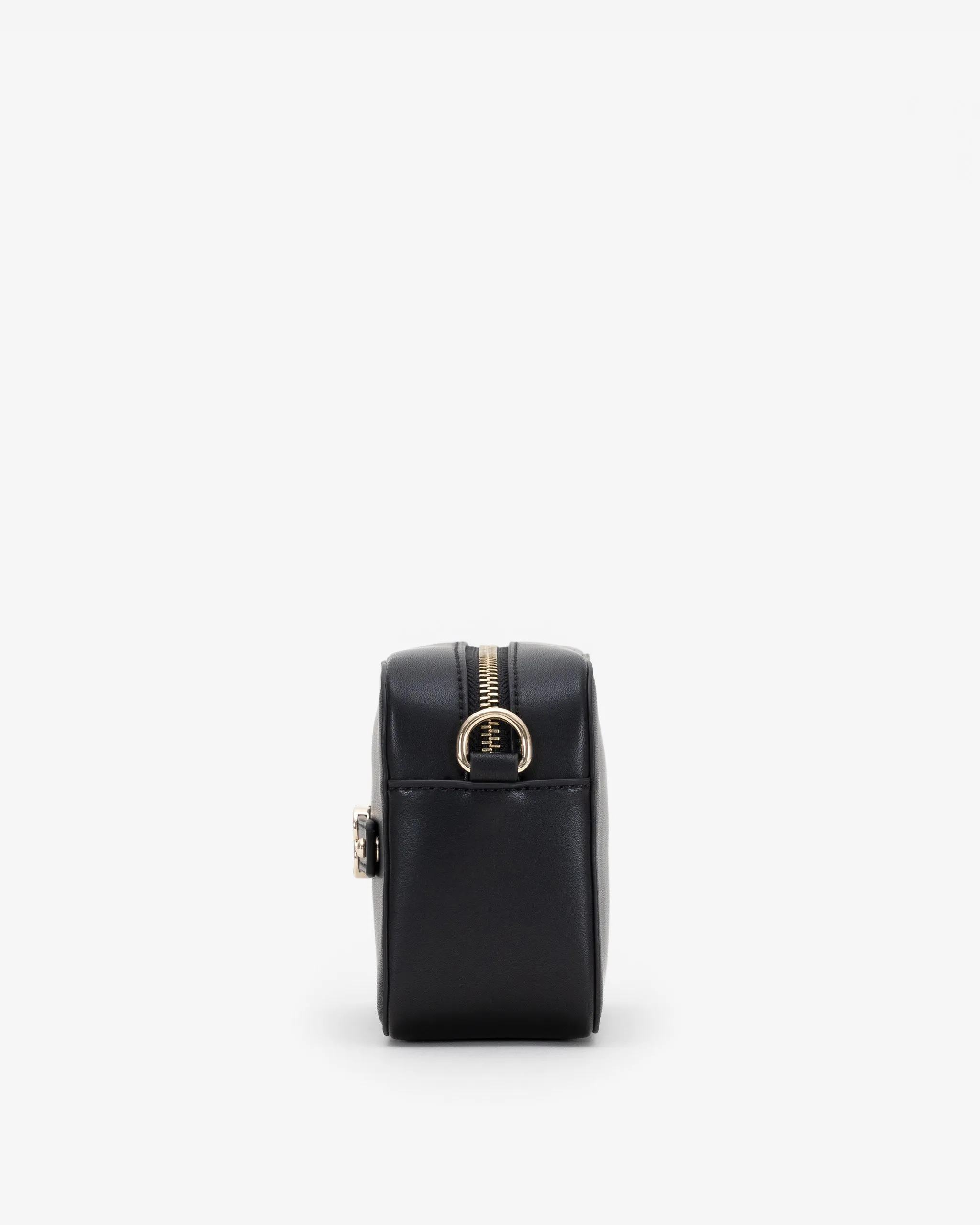 Pre-order (Mid-February): Zip Crossbody Bag in Black/Gold with Personalised Hardware
