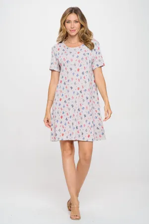 Print Missy Dress Short Sleeve - 7004BN-SRP1-W463