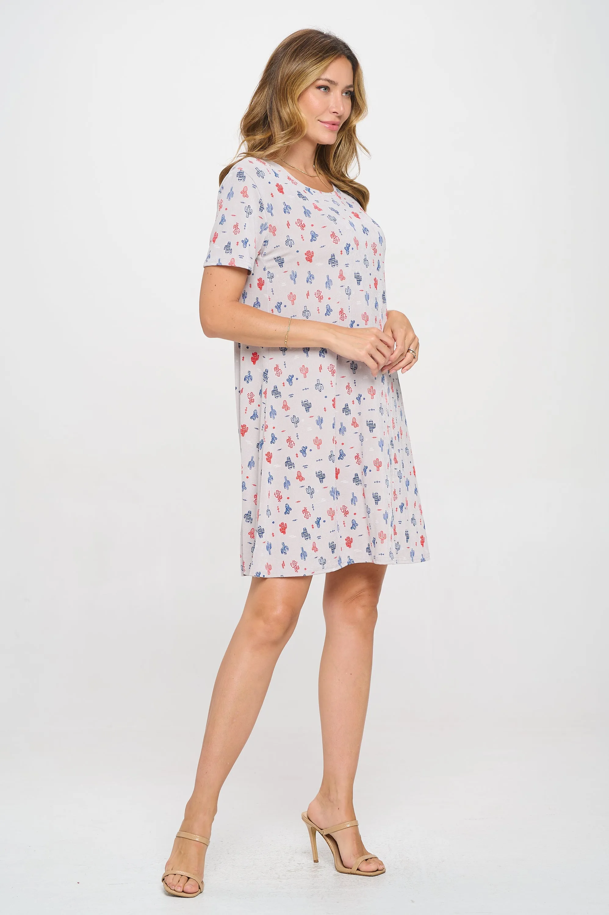 Print Missy Dress Short Sleeve - 7004BN-SRP1-W463