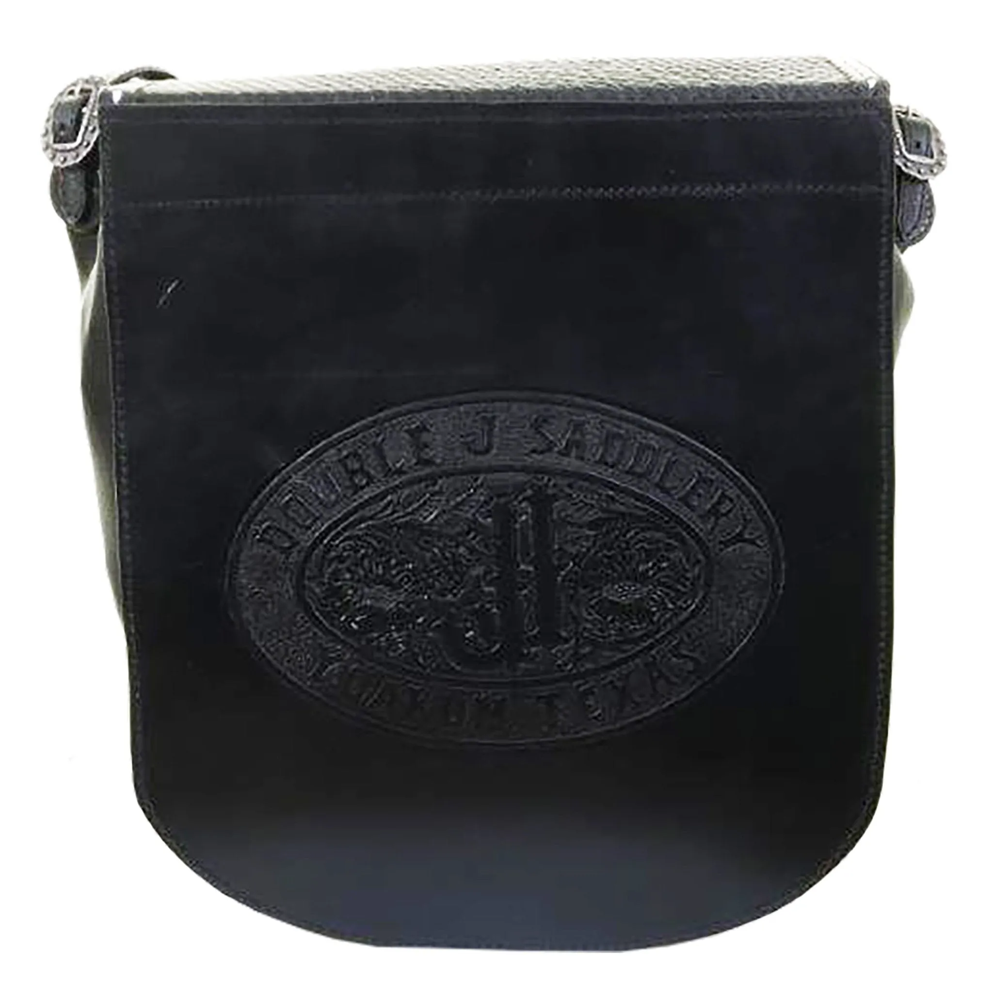 RB28 - Black Leather Tooled Rope Bag
