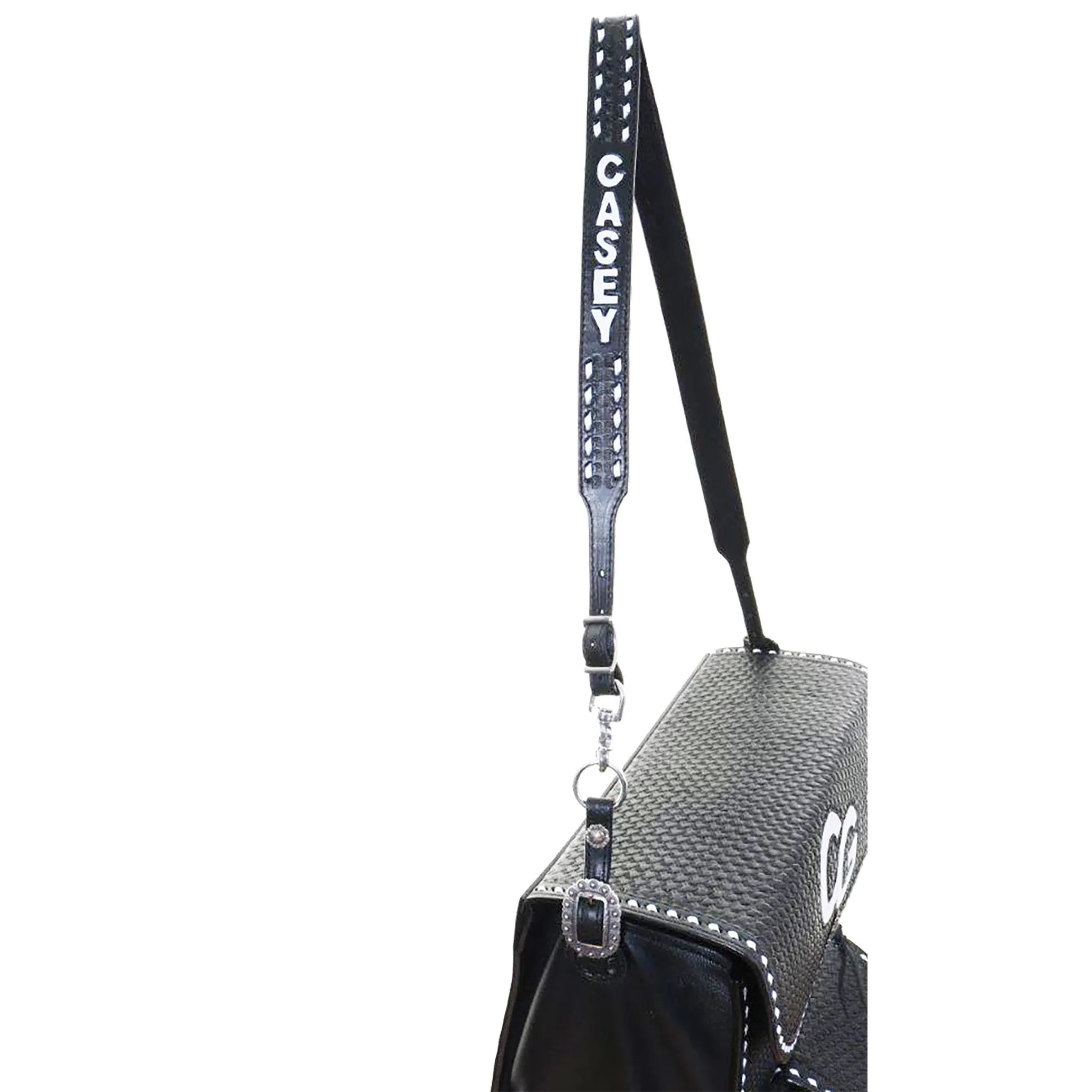 RB28 - Black Leather Tooled Rope Bag