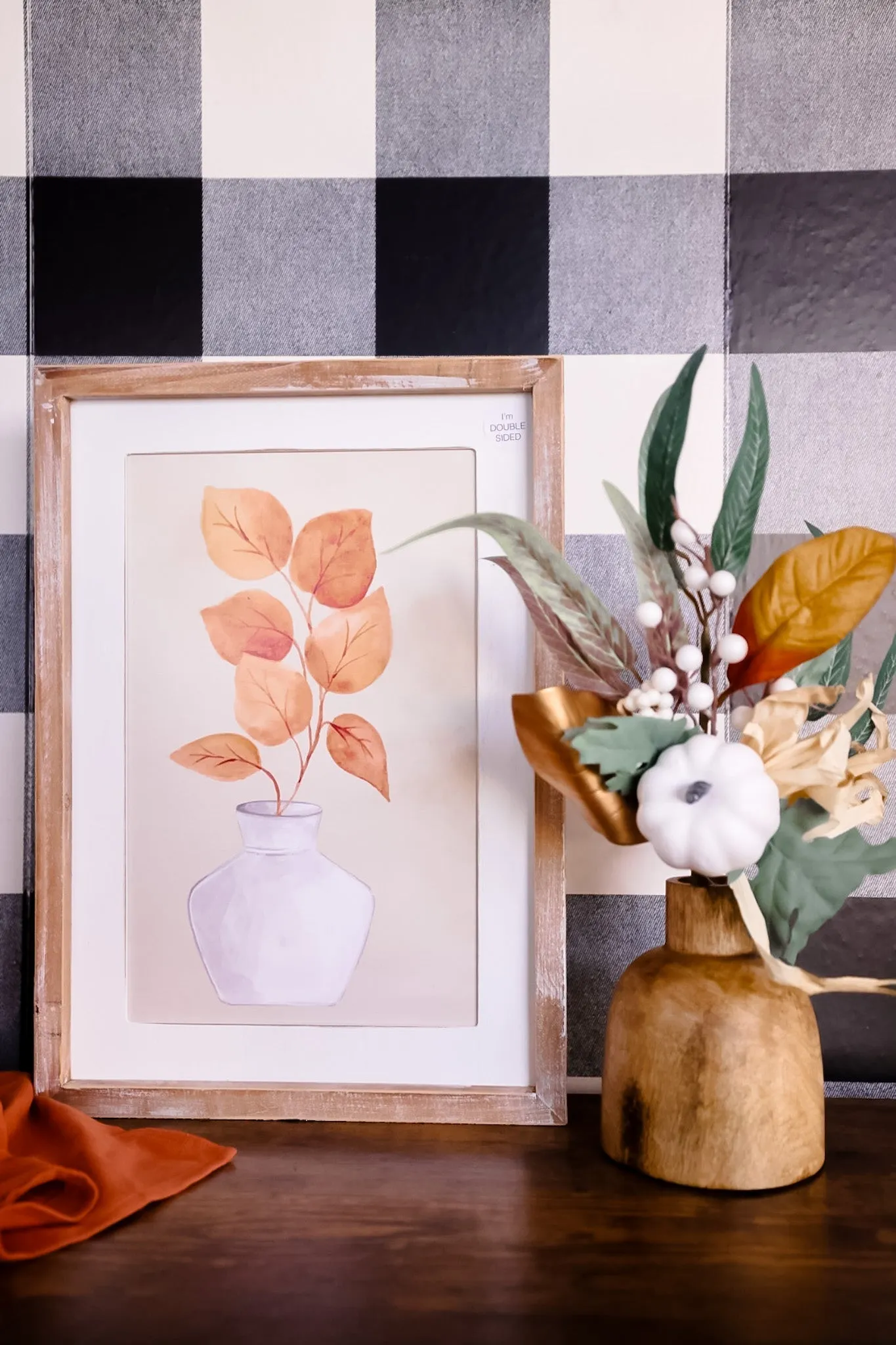 Reversible Floral Vase & Wheat Wall Art FINAL SALE