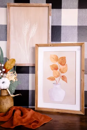 Reversible Floral Vase & Wheat Wall Art FINAL SALE