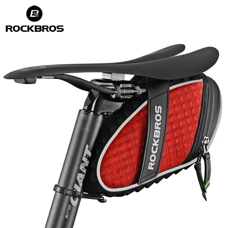 ROCKBROS Bicycle Bag 3D Shell Rainproof Saddle Reflective Bike  Shockproof