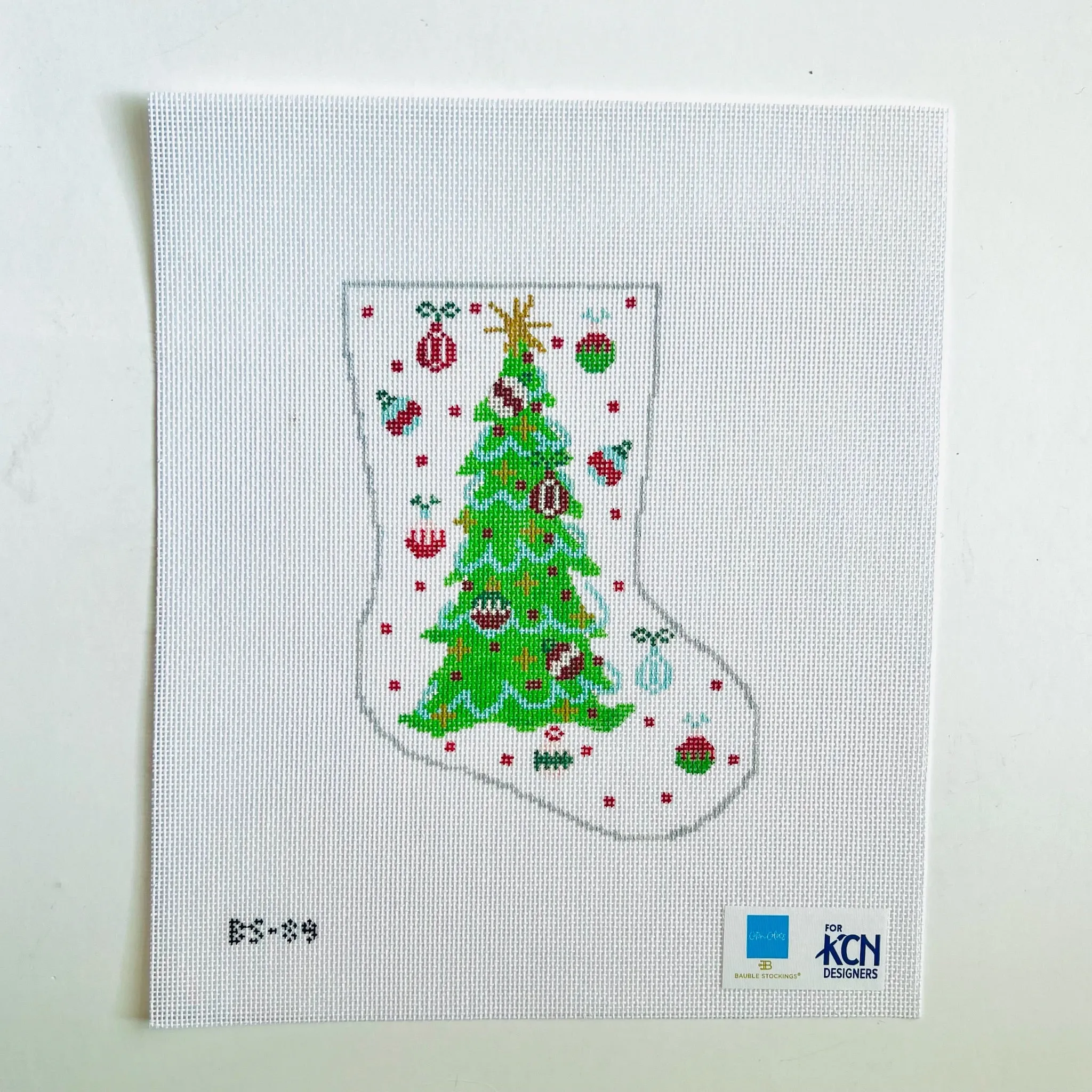 Rockin' Around the Christmas Tree Ornament Sized Stocking Canvas