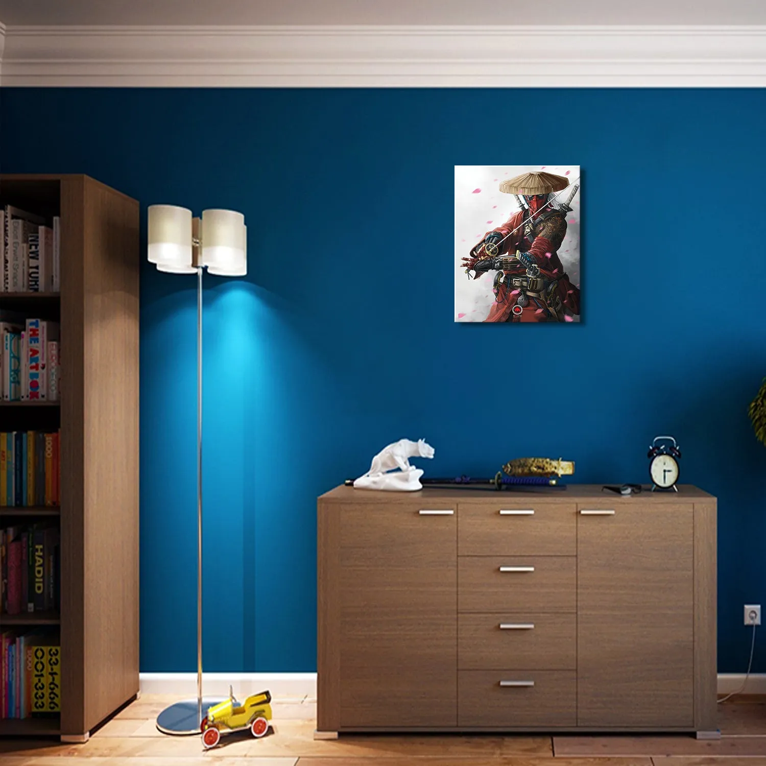Samurai Warrior with Katana Canvas Wall Art
