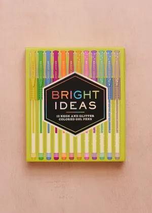 Set Of 12  Neon & Sparkle Gel Pens