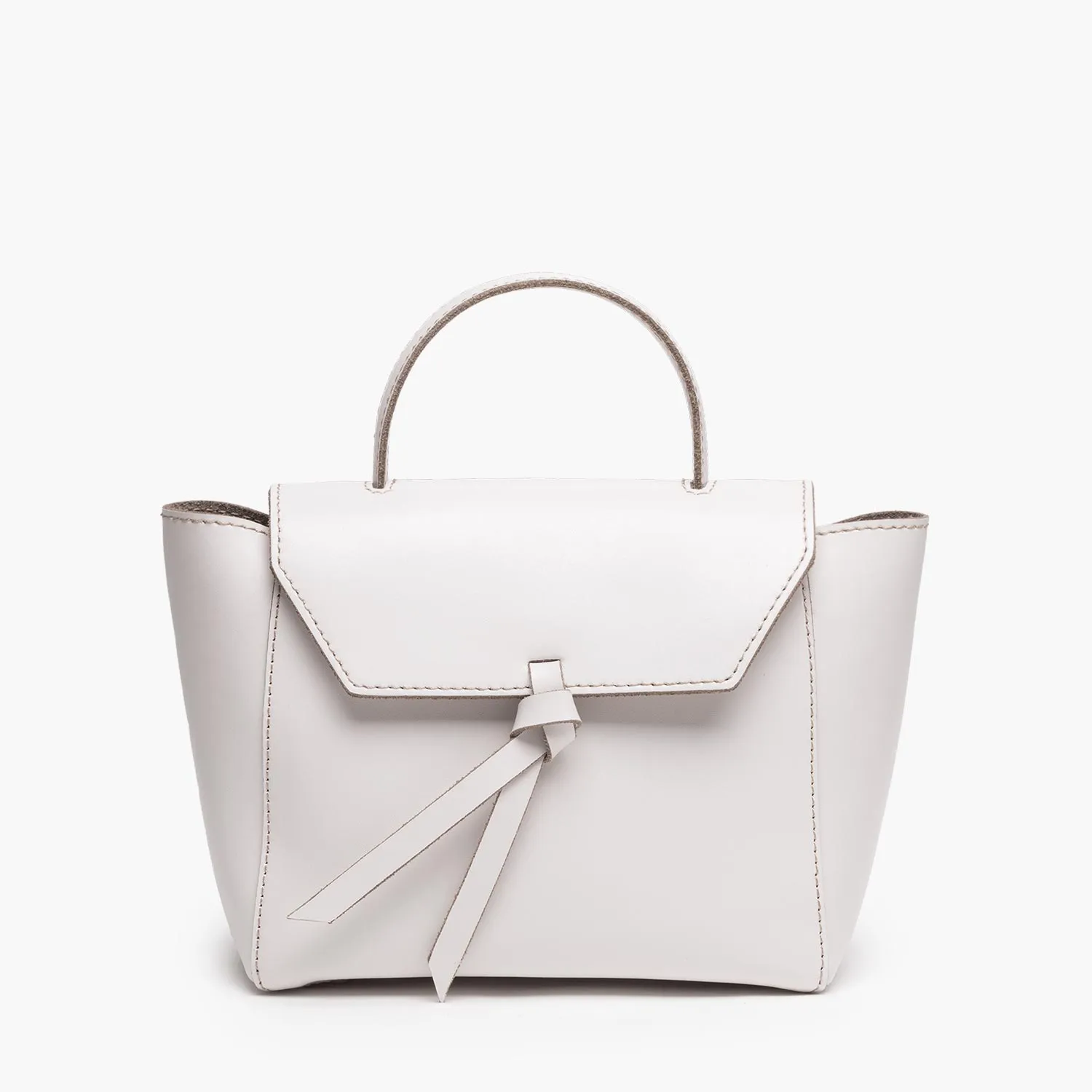 Siena Mini Leather Satchel Crossbody Bag - Cream