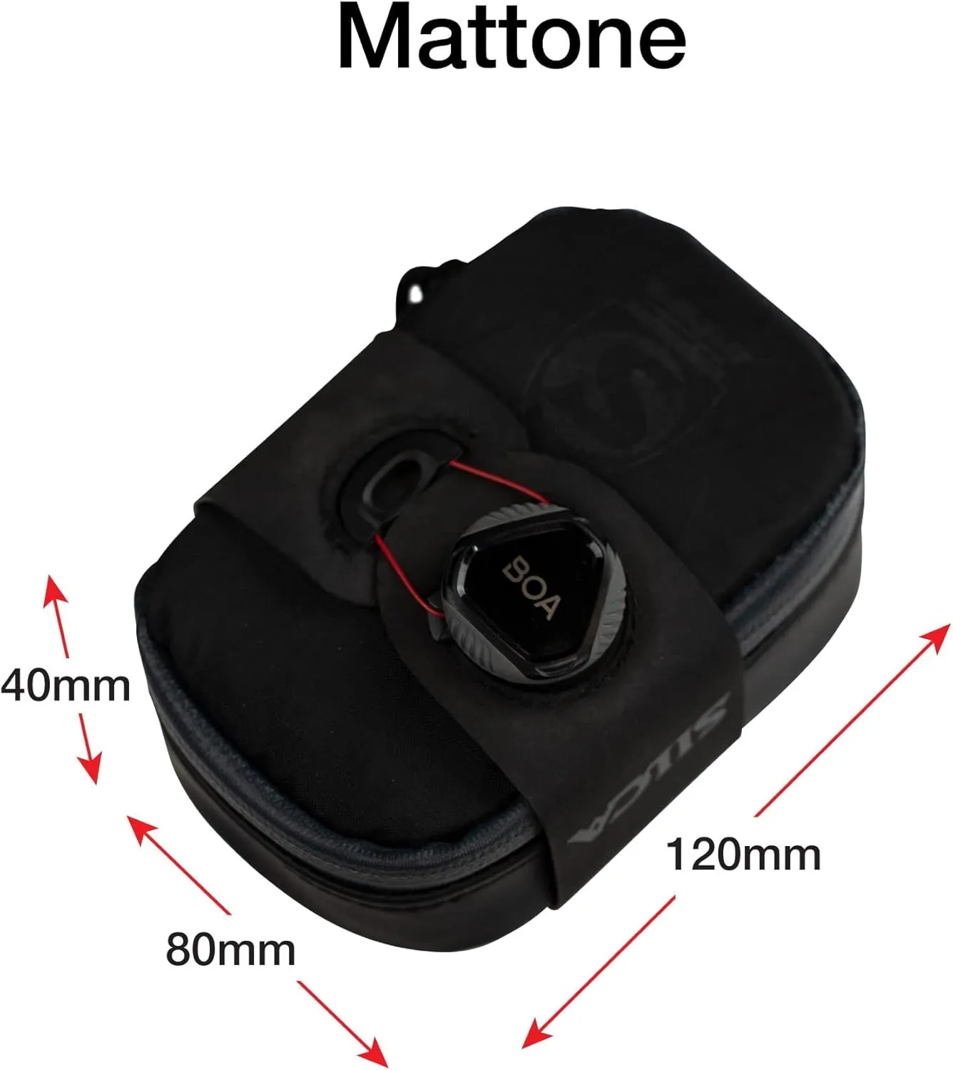 SILCA Mattone under Seat Bag for Bicylces with Zipper and Waterproof Zipper and BOA Mounting System (Small, Black)