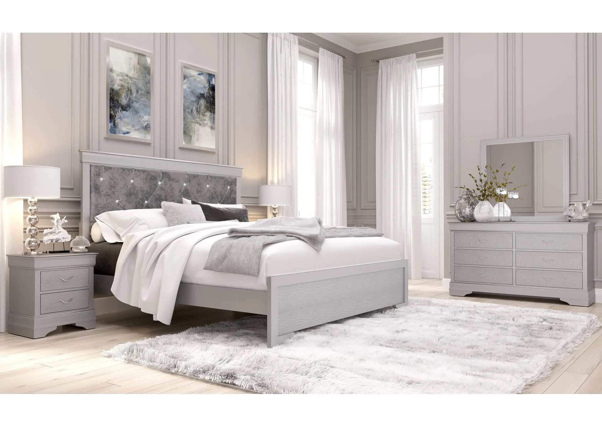 Silver Verona Queen Bed