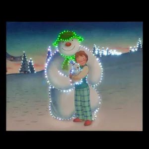 SnowTime 50cm Battery Operated Snowman, Snowdog & Billy LED Canvas