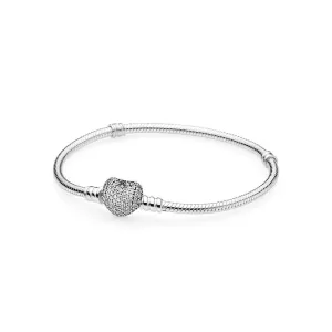 Sparkling Heart Clasp Bracelet