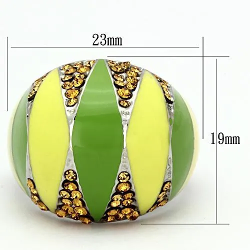 Stainless Steel Ring Top GRD Crystal Topaz TK831 for Women Style High