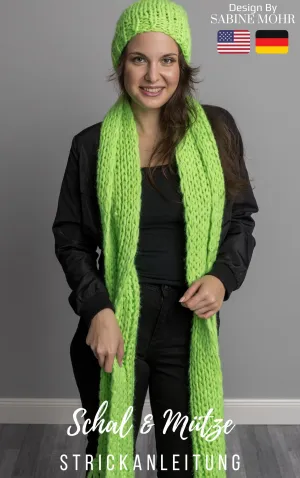 Strickanleitung Ingenious Big Wolle für Mütze und Schal