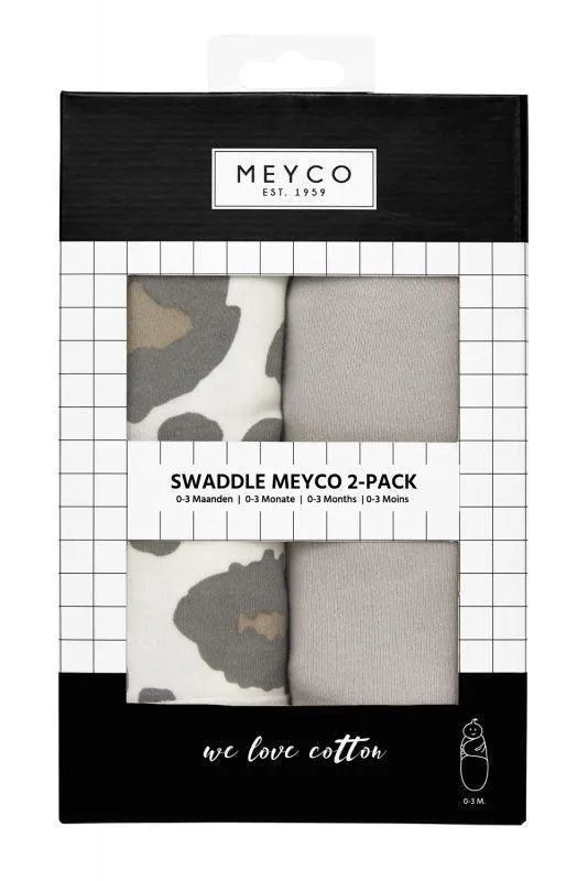Swaddle Meyco 2pack - Panther/Uni Grey - 0-3m