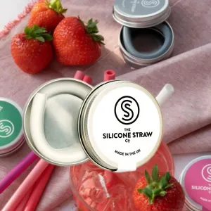 The Silicone Straw Co. Travel Straw in Tin - White