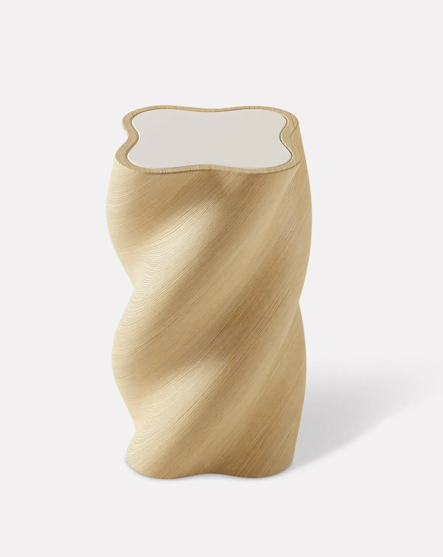 The U Line Wood Inlay White Table