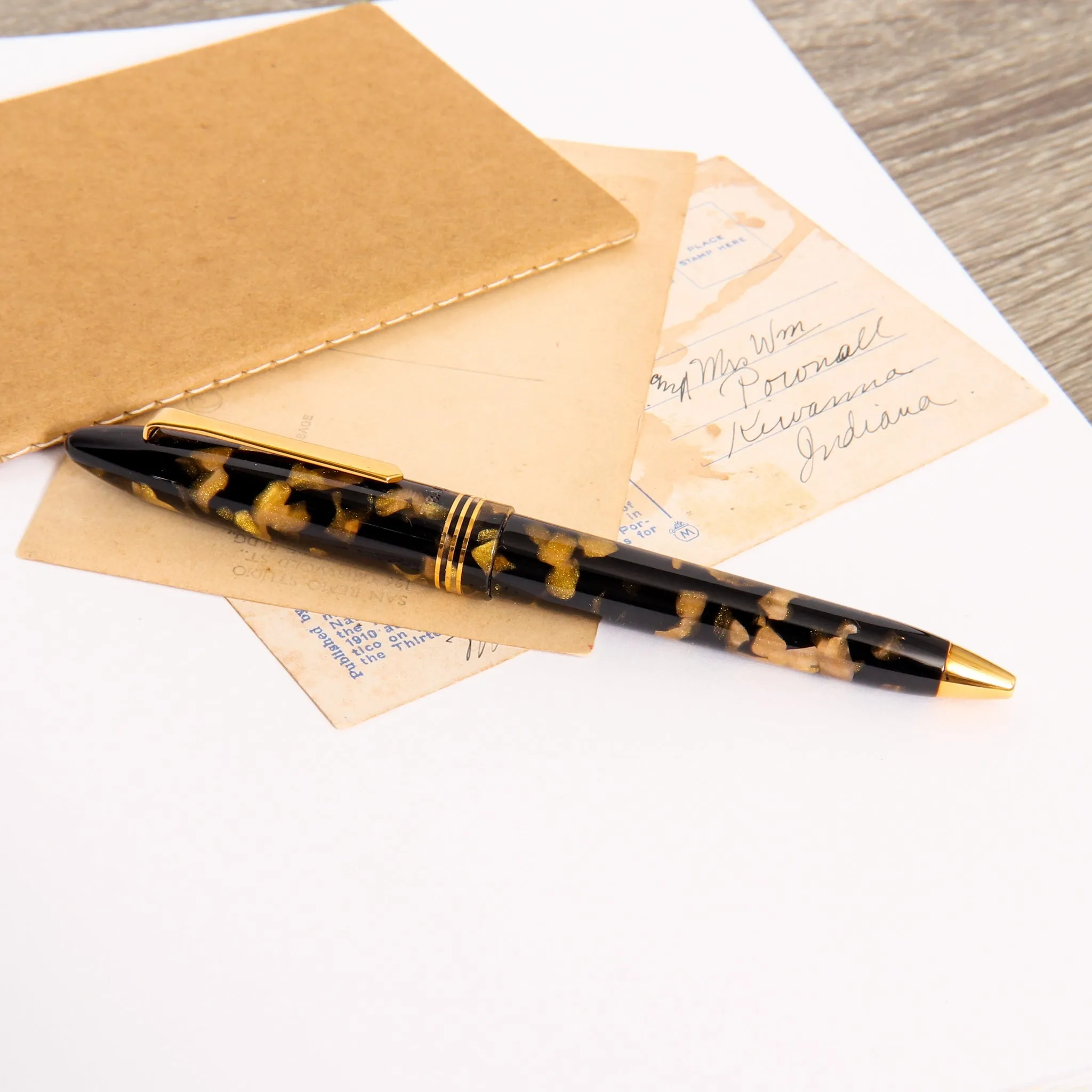 Tibaldi Bononia Black Gold Ballpoint Pen