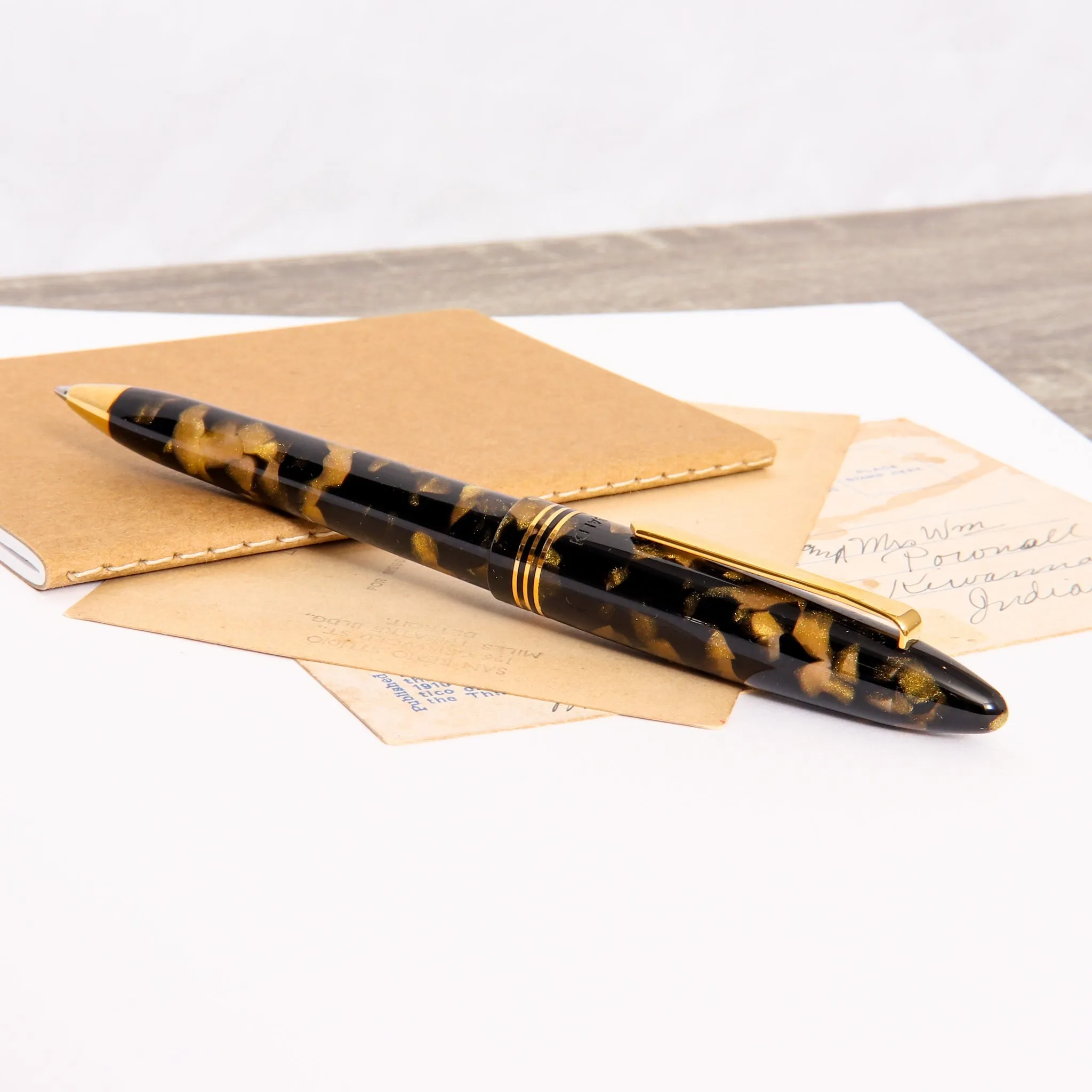 Tibaldi Bononia Black Gold Ballpoint Pen