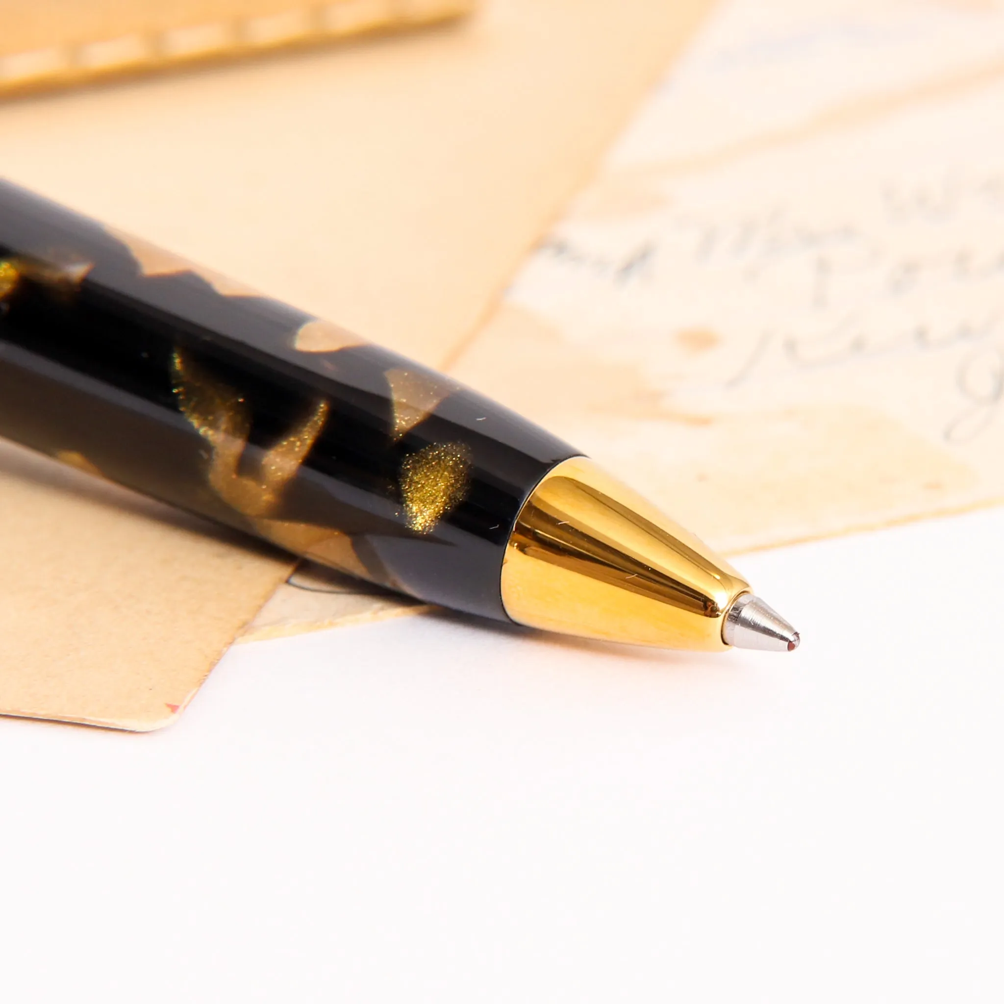 Tibaldi Bononia Black Gold Ballpoint Pen