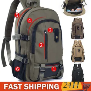 Travel Backpack Men Tactical Militari Mountaineering Bag Men Canvas Large Capacity Backpacks Outdoor Camping Bag Computer Bag