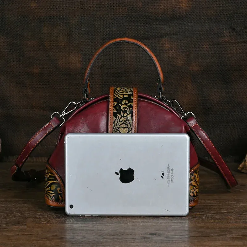 Trendy Multi-Color Embossed Leather Crossbody Bag