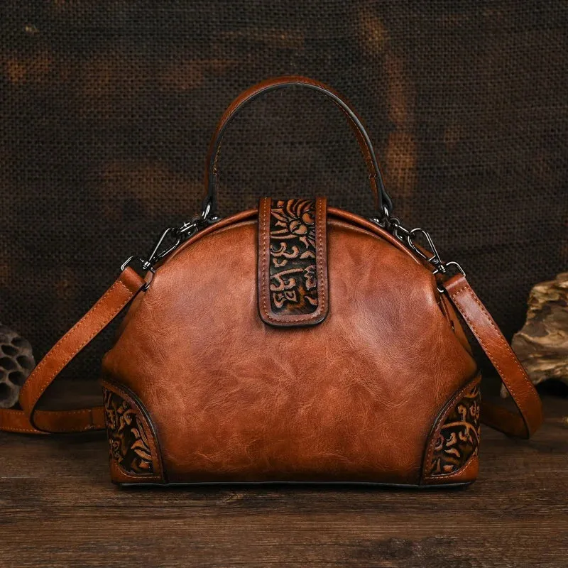 Trendy Multi-Color Embossed Leather Crossbody Bag