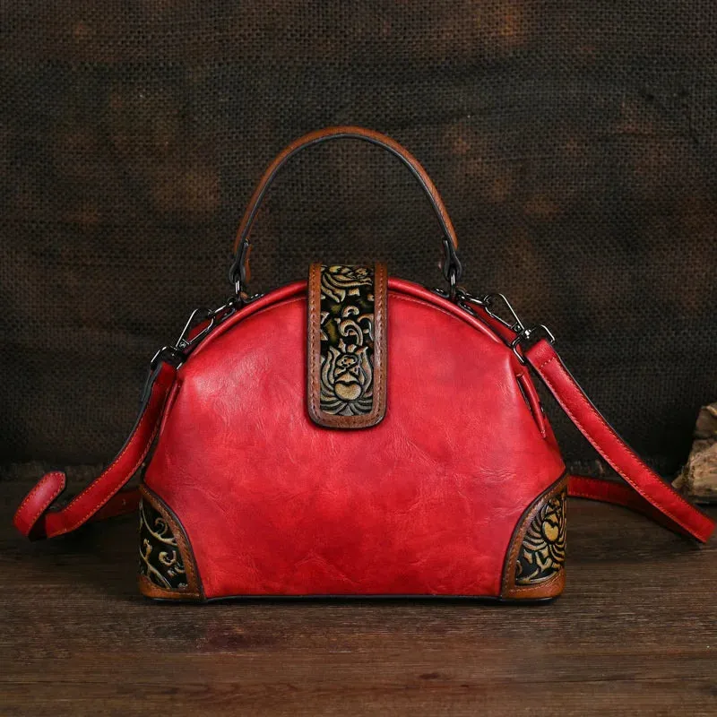 Trendy Multi-Color Embossed Leather Crossbody Bag