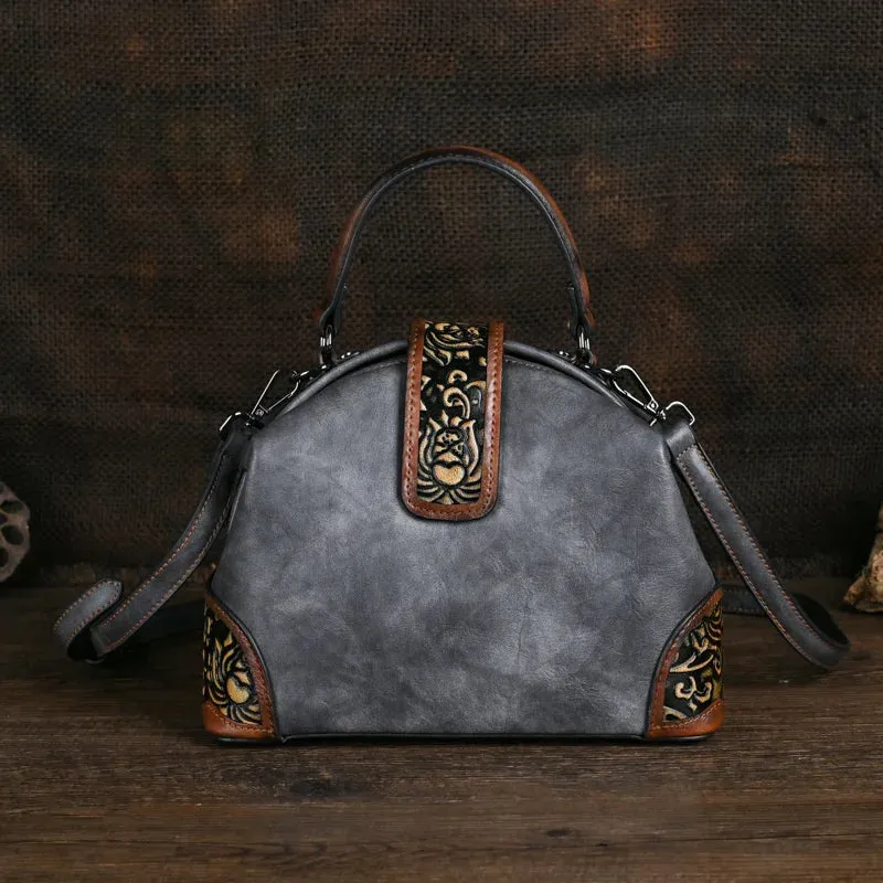 Trendy Multi-Color Embossed Leather Crossbody Bag