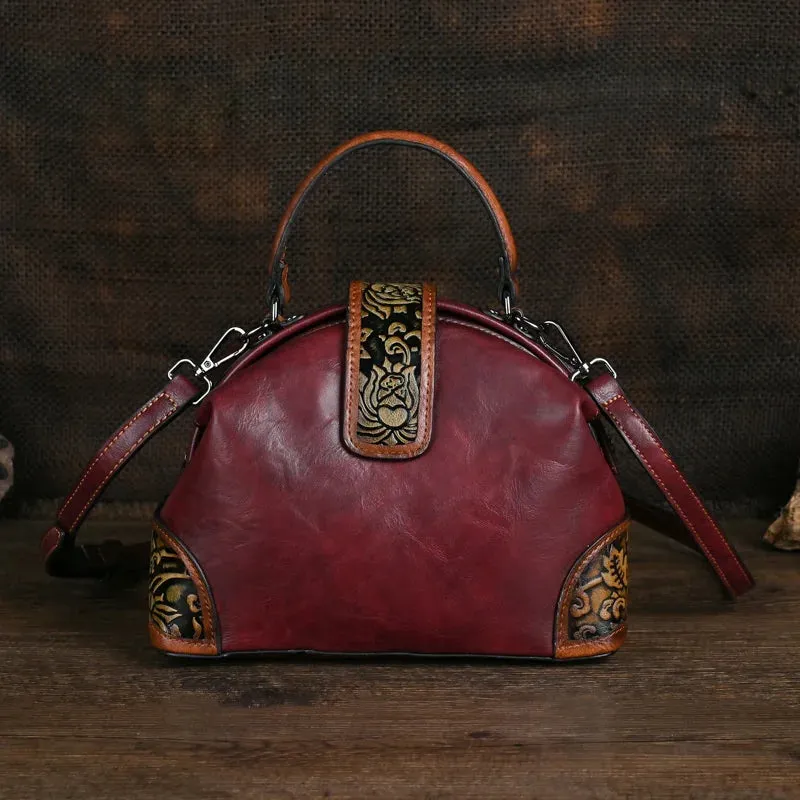Trendy Multi-Color Embossed Leather Crossbody Bag