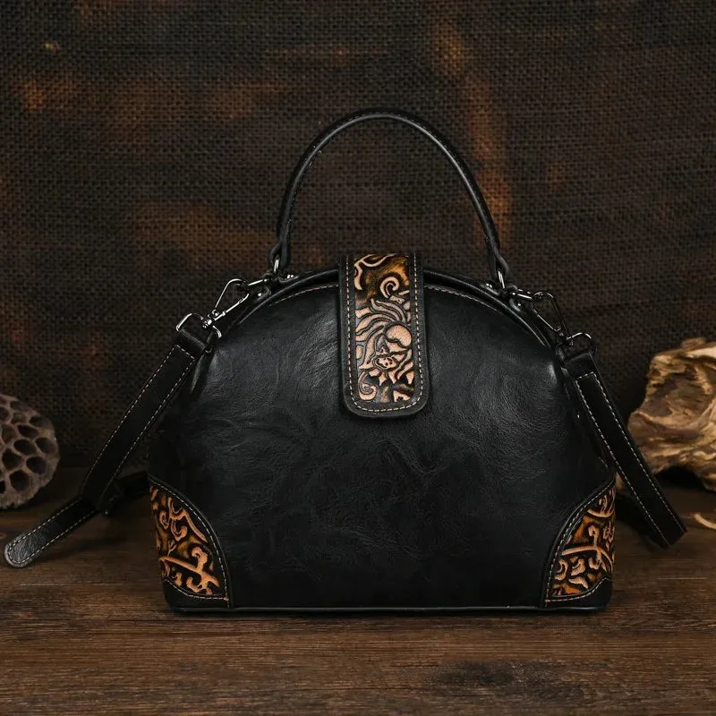 Trendy Multi-Color Embossed Leather Crossbody Bag
