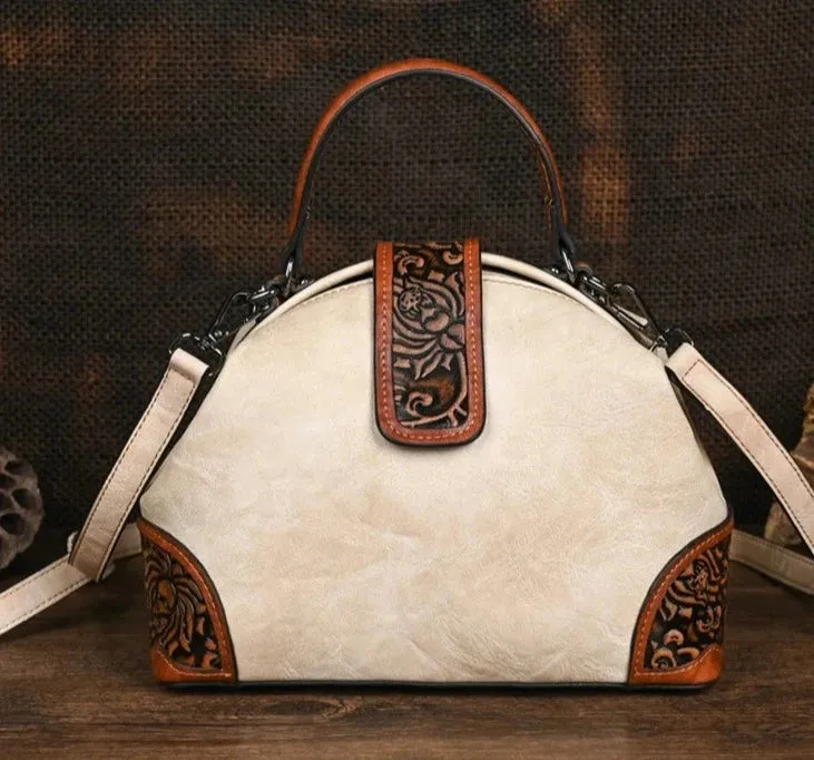 Trendy Multi-Color Embossed Leather Crossbody Bag