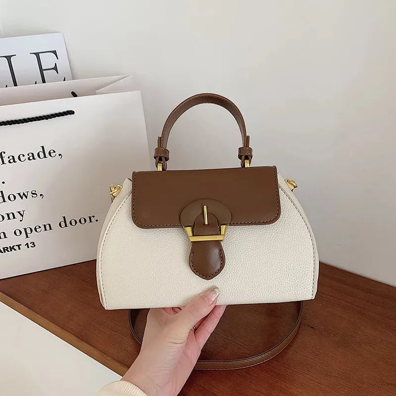 Uniwim Women Autumn Winter New Color Contrasting Diagonal Cross Bag Fashion Simple Splicing Handbag Korean Edition Single Shoulder Bag