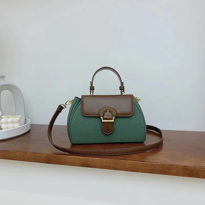 Uniwim Women Autumn Winter New Color Contrasting Diagonal Cross Bag Fashion Simple Splicing Handbag Korean Edition Single Shoulder Bag