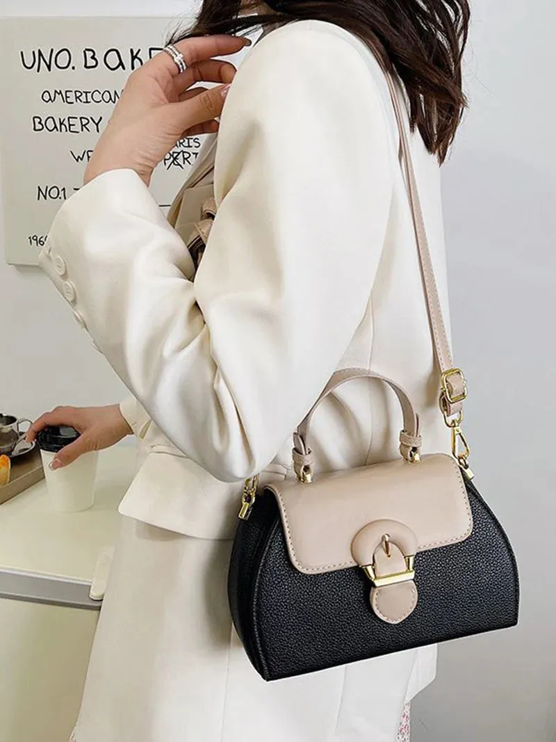 Uniwim Women Autumn Winter New Color Contrasting Diagonal Cross Bag Fashion Simple Splicing Handbag Korean Edition Single Shoulder Bag
