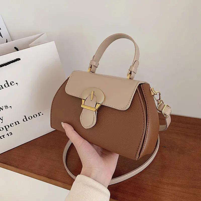 Uniwim Women Autumn Winter New Color Contrasting Diagonal Cross Bag Fashion Simple Splicing Handbag Korean Edition Single Shoulder Bag