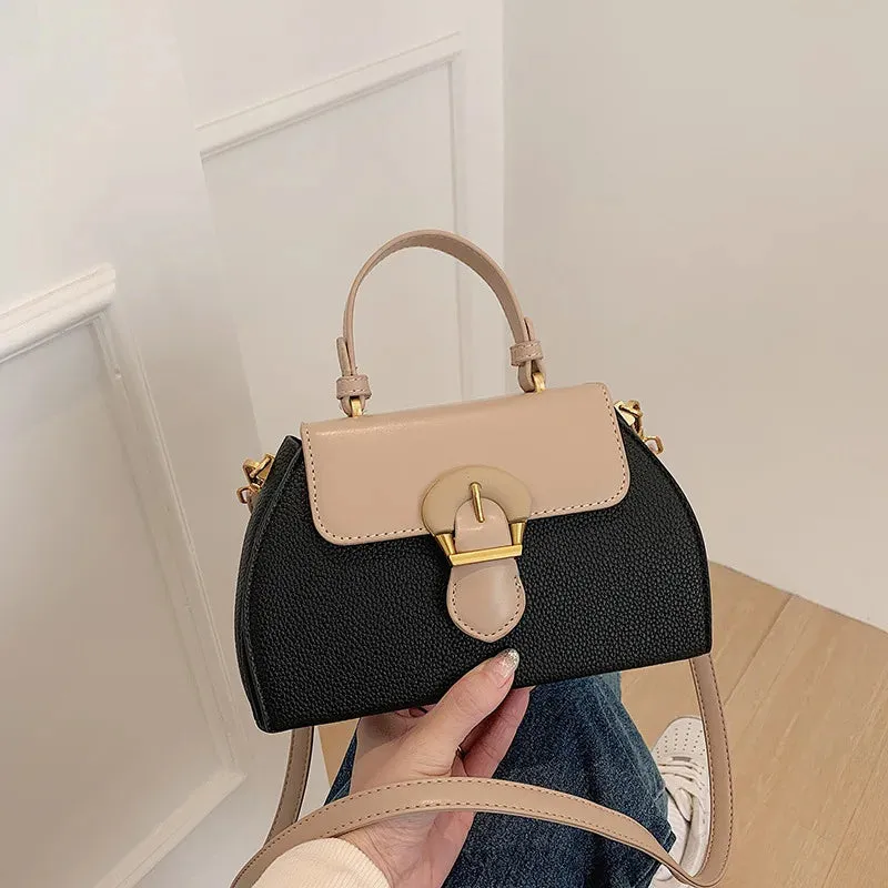 Uniwim Women Autumn Winter New Color Contrasting Diagonal Cross Bag Fashion Simple Splicing Handbag Korean Edition Single Shoulder Bag